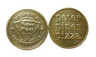 2 X Peter Piper Pizza Arcade Brass Coin Token -rare Vintage Collectable Tokens