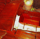 Antique Victorian Dovetailed Crotch Mahogany Wooden Hooded Baby Cradle - Perfect