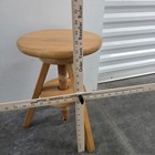 Adjustable Wood Screw Tripod Stool Natural Industrial Swivel Vintage 1970s