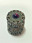 Antique Sterling Silver Chatelaine Thimble Holder W  Stern Bros Thimble 8