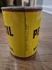 Vintage Pennzoil  1 Quart Metal Full Bell Motor Oil Can -tough Film Empty 