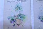  Vintage Unused Postcards For Your Birthday Country Scene Lot Of 2