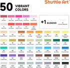 Shuttle Art Alcohol Markers Brush Tip  Dual Tip Brush   Chisel Tip Art Marker Se