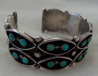 Vintage Zuni Sterling Silver And Turquoise Cuff Bracelet 33 6 Grams