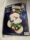 Vtg 1997 Bucilla Holly Jolly Santa 18  Felt Christmas Stocking Kit 83661 New