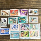 24 Vintage Worldwide Aviation Airmen Postage Stamps Pilots Airplanes Lot