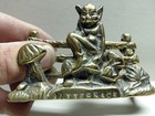 Vintage Brass Lucky Pixie Letter Rack Mail Holder Holder Troll Mushroom