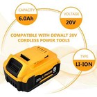 10 Pack Battery For Dewalt 20v 20 Volt Max 6 0ah Dcb206 Lithium-ion Replacement