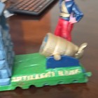 Vintage Cast Iron Mechanical Bank Artillery Soldier Cannon Scene Collectible