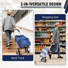 3 In 1 Folding Shopping Cart Heavy Duty Stair Climbing Hand Truck Dolly Grocery