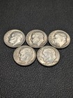 Roosevelt Dimes Pre-1964 - Lot Of  Five  5  90  Silver  Circulated  Ungraded
