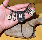 Tuareg Wodaabe Tribe Leather Cowrie Shells Amulet Talisman Necklace Niger Africa