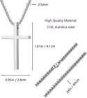 Cross Necklace For Men  Silver Cross Stainless Steel Pendant Necklace  Mens Cros