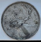 Canada 1942 25 Cents Silver Coin Under Melt