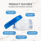 1000 Pieces 5 Gram 5ml Blue Plastic Makeup Cosmetic Creams Sample Jar Containers