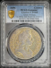 1696 Great Britain Crown 3rd Bust Octavo Pcgs F  contemporary Inscription 