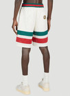 Men   s Gucci Mesh Shirt   Shorts Set- L xl In White  Green  Red Colorway