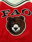 Fao Schwartz 16  Bear Size Doll Varsity Jacket Red Black White 1862 Vintage Euc