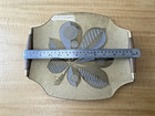 Vtg Mcm Georges Briard Glass Serving Tray Chestnut Leaf Gold 12 5 