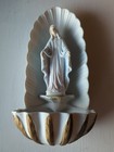 Vintage Holy Mother Mary Holy Water Font Porcelain Hand Painted Lefton China