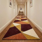 Modern Geometric Hand Tufted Wool Rug Abstract Mustard Rust Area Room Carpet Etc