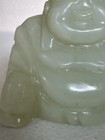 Vintage Hand-carved Chinese Green Jade  seated Laughing Buddha  Sculpture   2 5 