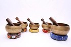 Tibetan Singing Bowl From Nepal  5 Chakra Set Meditation Sound Bowl  Mallet
