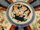 Antique Japanese Imari Porcelain Large Charger Plate W  Cranes Bamboo Tree Dec 