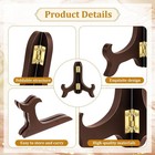 2pcs 4  Easel Plate Holder Wooden Folding Display Stand Brown For Picture Frame