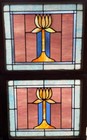Pair Of Antique Chicago Stained Leaded Glass Windows Circa 1915 28  X 23 