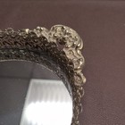 Vintage Gold Filigree Oval Mirror Tray W handles Gold-tone Metal Perfume Dresser