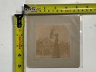 Antique Photograph Woman With Bicycle In Early Suburban Neighborhood C1900s