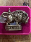 Thai Amulet Lucky Boar Luang Pu Buddha Wealth Success Satin Brass Takrut