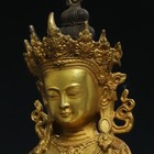 11 4  Antique Tibetan Buddhism Temple Bronze Gilt Ksitigarbha Bodhisattva Statue