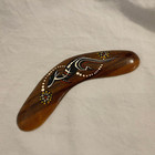 Small Boomerang Wooden Hand Painted Aboriginal Art Australian Souvenir 8 