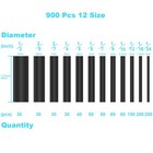 900pcs Wire Heat Shrink Tubing Kit Industrial 2 1 Marine Grade Waterproof Black