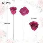 50pcs Roses Glitters Fake Flowers Artificial Roses Flowers With 50pcs Stems Rose