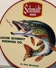 Vintage Style Schmidt Brewing Co Beer Fishing  Shell Steel Quality Sign