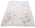 2 Vintage Parisian Prints Linen Tea Towels Christmas Tree Santa Sleigh Bells