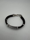 Kabbalah Men s Bracelet Shema Israel Jewish Sterling Silver 925  Leather