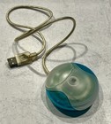 Vintage Working Apple Mouse M4848 Blue teal Imac Hockey Puck Usb Wired