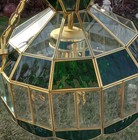 Vintage Stained Glass Hanging Pendant Light Baroque Tiffany Style Swag