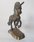 Vintage Brass Unicorn Figurine  Rearing Unicorn Statue   Mythcal Fantasy