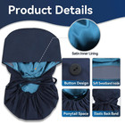 Satin Lined Scrub Cap  Scrub Hat Ponytail Women  Surgical Cap With Buttons   Swe