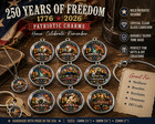 250 Years Of Freedom Patriotic Charms   Usa 1776   2026 Glass Cabochon   Veterans