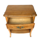 Antique Walnut Wood Nightstand End Table With Drawer And Shelf Vintage