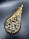 Vintage Antique 1800 s Hunting Dog Powder Flask Sportsman Duck Hunting Scene Wow