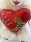 1999 Dan Dee Sweetheart Teddy Bear Plush White   Red Heart Love Valentine
