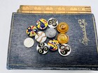 10 Vintage Glass Cabochons Czech Flat Back Lot Round Handmade Colorful 20mm