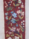 Antique French Needlepoint Tapestry Mythical Lion Floral Wool